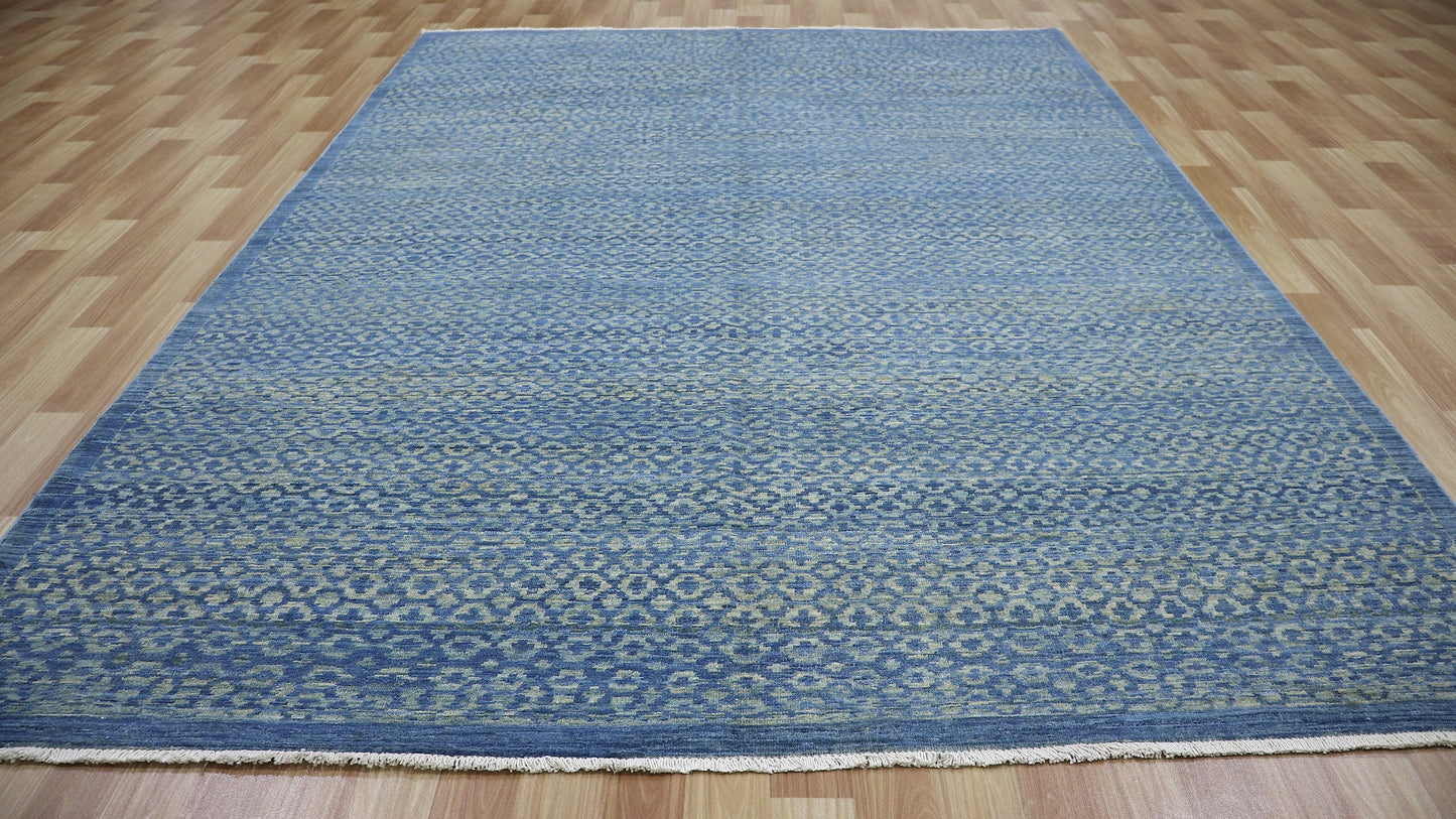 6x9 ft Abstract Gabbeh Area Rug, Blue Afghan Hand Knotted Wool Transitional Rectangle Carpet, Living Room Rug, Bedroom Rug, Dining Table Rug