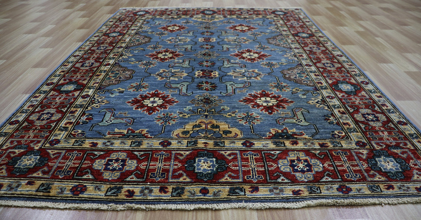 4x6 Ft Oriental Area Rug, Afghan Hand Knotted Wool Traditional Rectangle Carpet, Rug For Living Room, Bedroom Rug, Entryway Rug, Kitchen Rug