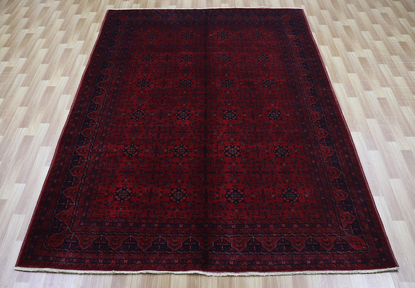 5x7 Ft Oriental Bokhara Area Rug, Red Afghan Hand Knotted Wool Traditional Rectangle Carpet, Rugs For Living Room, Bedroom Rug, Kitchen Rug