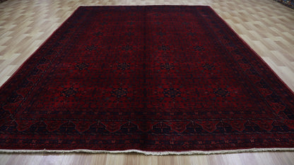 5x7 Ft Oriental Bokhara Area Rug, Red Afghan Hand Knotted Wool Traditional Rectangle Carpet, Rugs For Living Room, Bedroom Rug, Kitchen Rug