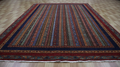 6x9 Ft Turkish Shawl Area Rug, Red Afghan Hand Knotted Wool Traditional Rectangle Carpet, Rug For Living Room, Bedroom Rug, Dining Table Rug