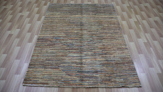 5x6 ft Transitional Gabbeh Area Rug, Afghan Hand Knotted Wool Abstract Rectangle Carpet, Rugs For Living Room, Bedroom Rug, Dining Table Rug