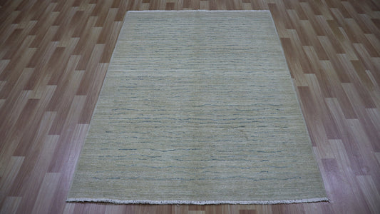 4x6 ft Beige Abstract Gabbeh Area Rug, Afghan Hand Knotted Wool Transitional Rectangle Carpet, Rugs For Living Room, Bedroom Rug, Office Rug