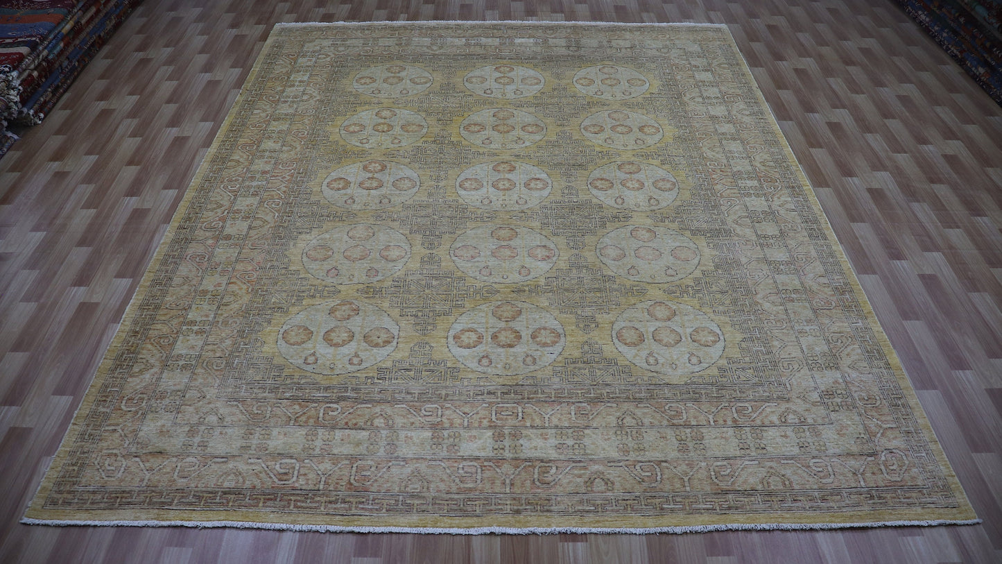 9x11 Ft Oriental Large Area Rug, Afghan Hand Knotted Wool Transitional Rectangle Carpet, Rugs For Living Room, Bedroom Rug, Dining Table Rug