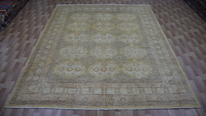 9x11 Ft Oriental Large Area Rug, Afghan Hand Knotted Wool Transitional Rectangle Carpet, Rugs For Living Room, Bedroom Rug, Dining Table Rug