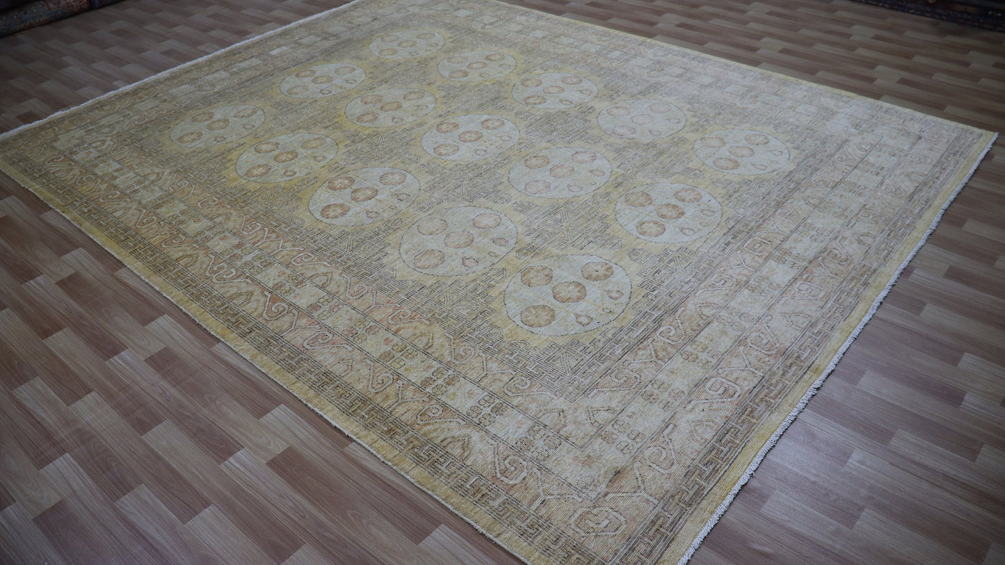 9x11 Ft Oriental Large Area Rug, Afghan Hand Knotted Wool Transitional Rectangle Carpet, Rugs For Living Room, Bedroom Rug, Dining Table Rug