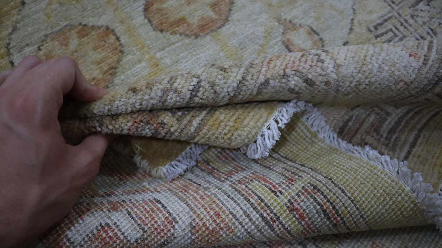 9x11 Ft Oriental Large Area Rug, Afghan Hand Knotted Wool Transitional Rectangle Carpet, Rugs For Living Room, Bedroom Rug, Dining Table Rug