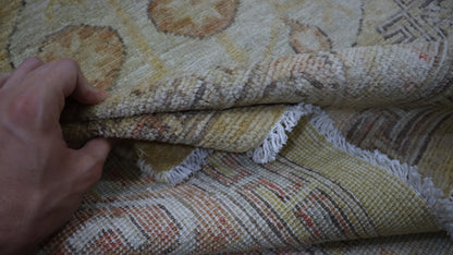 9x11 Ft Oriental Large Area Rug, Afghan Hand Knotted Wool Transitional Rectangle Carpet, Rugs For Living Room, Bedroom Rug, Dining Table Rug