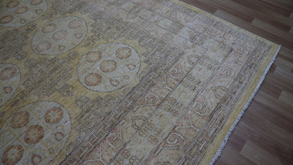 9x11 Ft Oriental Large Area Rug, Afghan Hand Knotted Wool Transitional Rectangle Carpet, Rugs For Living Room, Bedroom Rug, Dining Table Rug