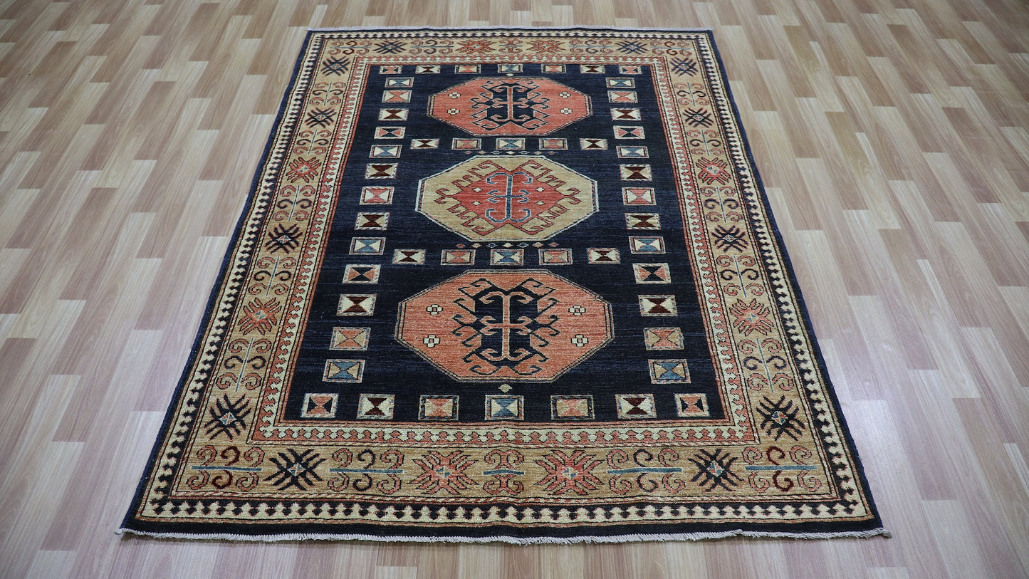 5x7 Ft Oriental Boho Area Rug, Afghan Hand Knotted Wool Traditional Rectangle Carpet, Rugs For Living Room, Bedroom Rug, Dining Table Rug