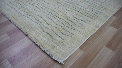 4x6 Ft Beige Plain Area Rug, Afghan Hand Knotted Wool Transitional Rectangle Carpet, Living Room Rug, Bedroom Rug, Entryway Rug, Kitchen Rug