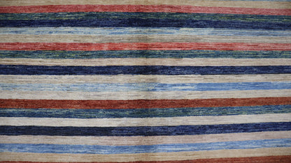 6x10 ft Striped Gabbeh Area Rug, Afghan Hand Knotted Wool Transitional Rectangle Carpet, Rugs For Living Room, Bedroom Rug, Dining Table Rug