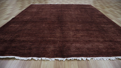 5x6 ft Brown Plain Area Rug, Afghan Hand Knotted Wool Transitional Rectangle Carpet, Rugs For Living Room, Bedroom Rug, Dining Table Rug