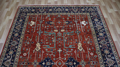 6x9 ft Oriental Area Rug, Red Afghan Hand Knotted Wool Traditional Carpet, Rugs For Living Room, Bedroom Rug, Dining Table Rug, Kitchen Rug