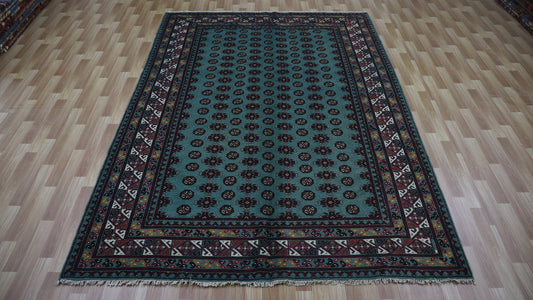 7x10 Ft Bokhara Oriental Area Rug, Afghan Hand Knotted Plush Wool Rectangle Area Carpet, Rugs For Living Room, Bedroom Rug, Dining Table Rug