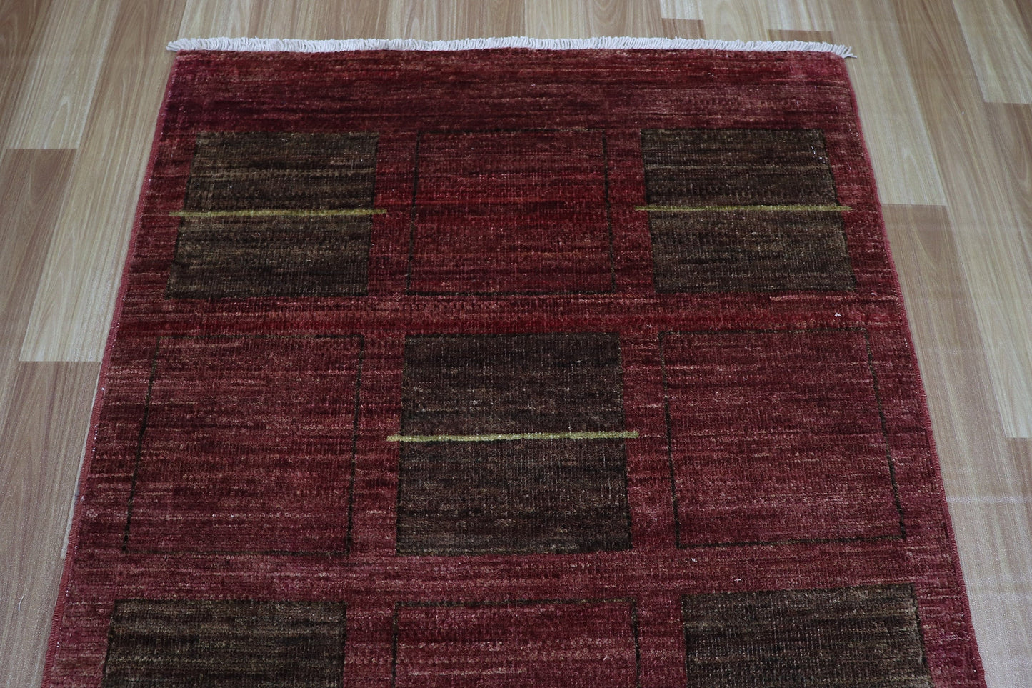 9 ft Red Afghan Runner Rug, Tribal Hand Knotted Wool Traditional Runner, Rugs For Hallway, Entryway Rug, Foyer Rug, Kitchen Rug, Office Rug