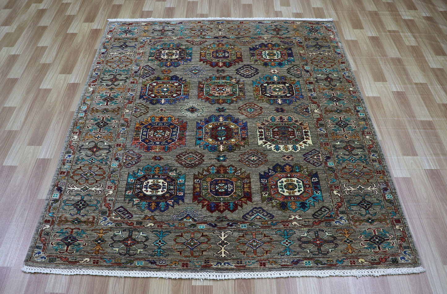 5x6 ft Gabbeh Oriental Area Rug, Multicolor Afghan Hand Knotted Wool Traditional Area Carpet, Rugs For Living Room, Bedroom Rug, Kitchen Rug