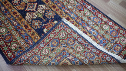 10 Ft Oriental Kazak Runner Rug, Afghan Hand Knotted Wool Traditional Rectangle Carpet, Entryway Rug, Hallway Rug, Kitchen Rug, Foyer Rug