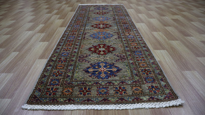 6 Ft Oriental Kazak Runner Rug, Afghan Hand Knotted Wool Traditional Rectangle Carpet, Entryway Rug, Hallway Rug, Kitchen Rug, Foyer Rug