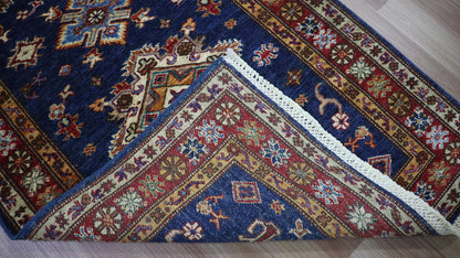 10 Ft Kazak Oriental Runner Rug, Afghan Hand Knotted Wool Traditional Rectangle Carpet, Entryway Rug, Hallway Rug, Kitchen Rug, Foyer Rug