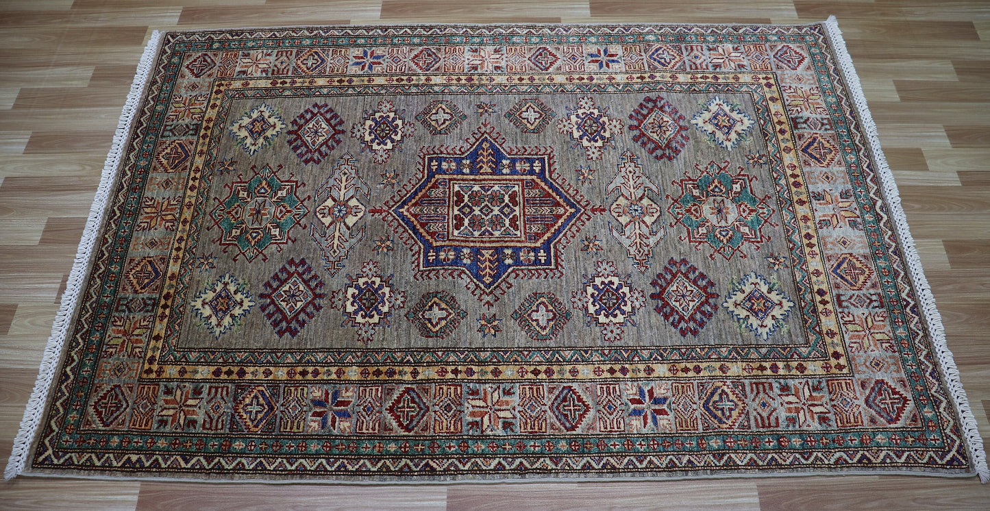 4x6 Ft Oriental Area Rug, Afghan Hand Knotted Wool Traditional Area Carpet, Rugs For Living Room, Bedroom Rug, Dining Table Rug, Kitchen Rug