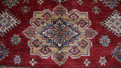 5x7 ft Red Kazak Area Rug, Afghan Hand Knotted Wool Traditional Carpet, Rugs For Living Room, Bedroom Rug, Dining Table Rug, Kitchen Rug