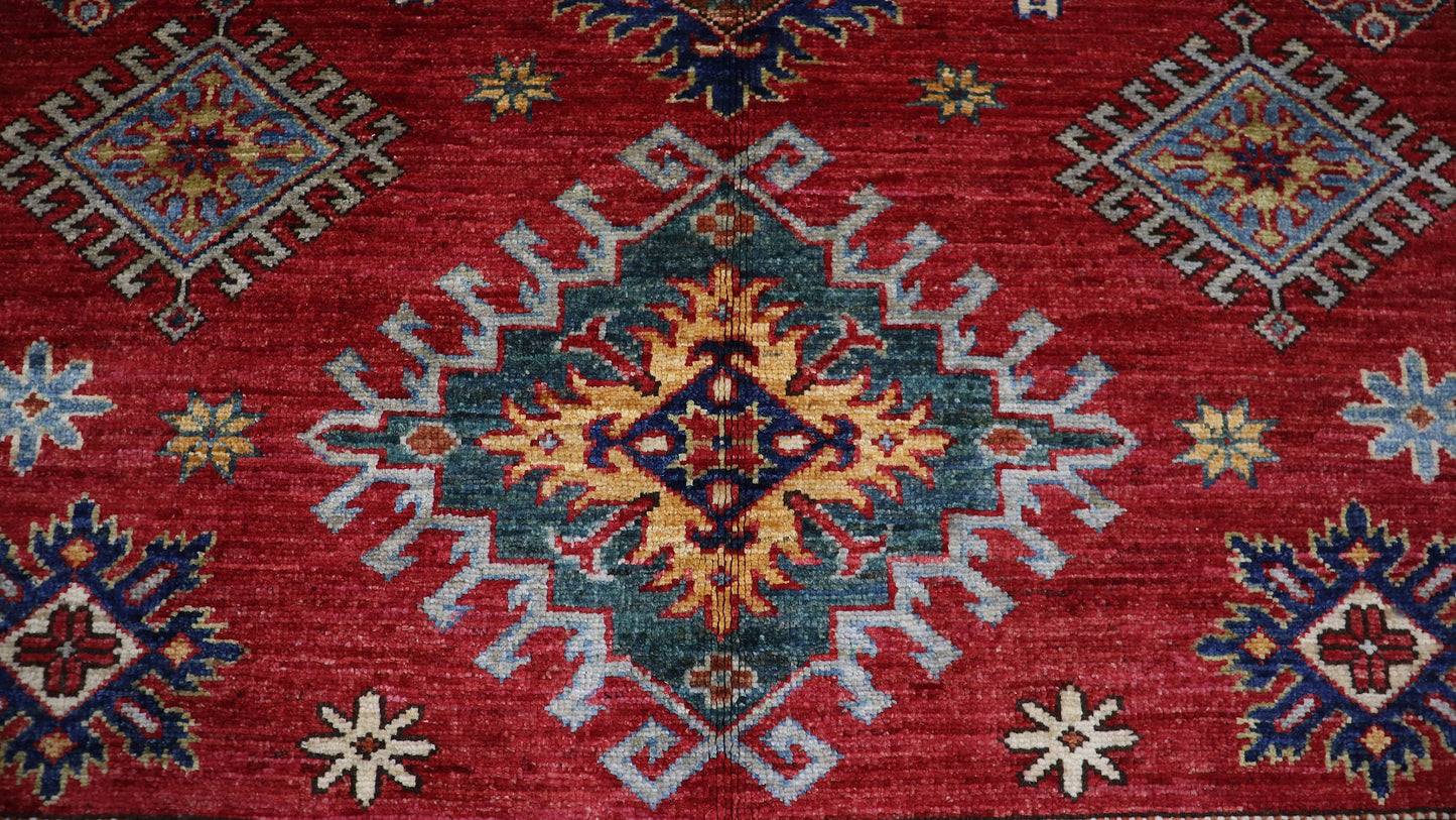 5x7 ft Red Traditional Area Rug, Afghan Hand Knotted Wool Oriental Carpet, Rugs For Living Room, Bedroom Rug, Dining Table Rug, Kitchen Rug