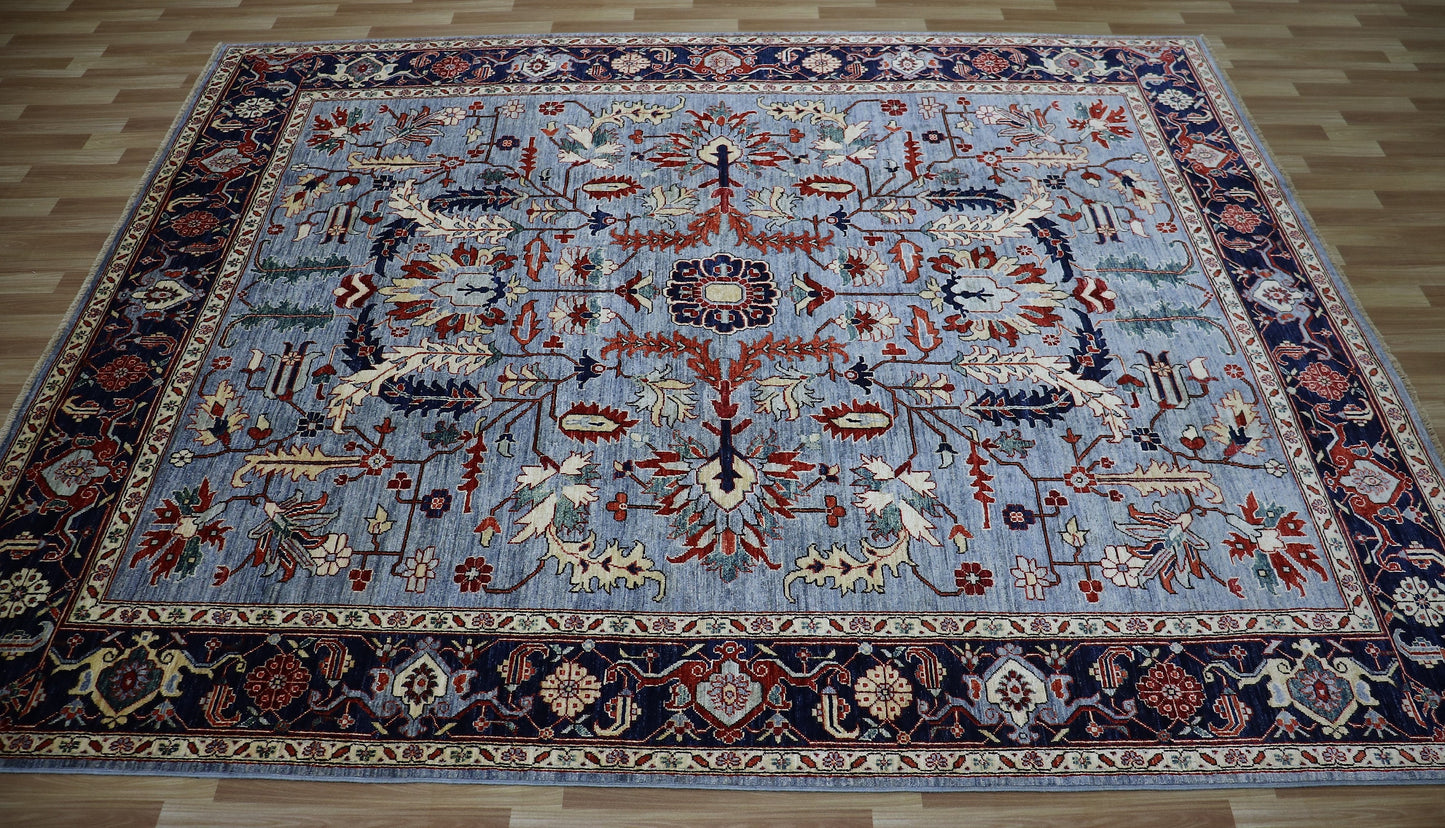 8x10 Ft Serapi Area Rug, Afghan Hand Knotted Wool Traditional Rectangle Floral Carpet, Rugs For Living Room, Bedroom Rug, Dining Table Rug