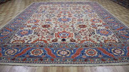 9x12 Ft Bidjar Large Area Rug, Afghan Hand Knotted Wool Traditional Rectangle Carpet, Rugs For Living Room, Bedroom Rug, Dining Table Rug