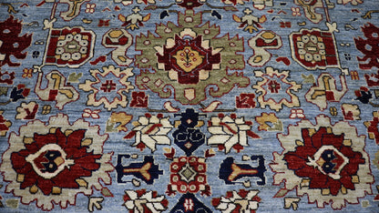 9x12 Ft Persian Style Bidjar Large Area Rug, Blue Hand Knotted Wool Traditional Carpet, Rugs For Living Room, Bedroom Rug, Dining Table Rug