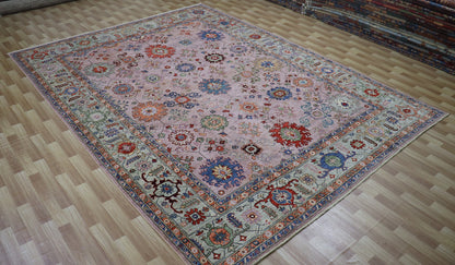 9x12 Ft Floral Bidjar Large Area Rug, Persian Hand Knotted Wool Traditional Rectangle Carpet, Living Room Rug, Bedroom Rug, Dining Table Rug