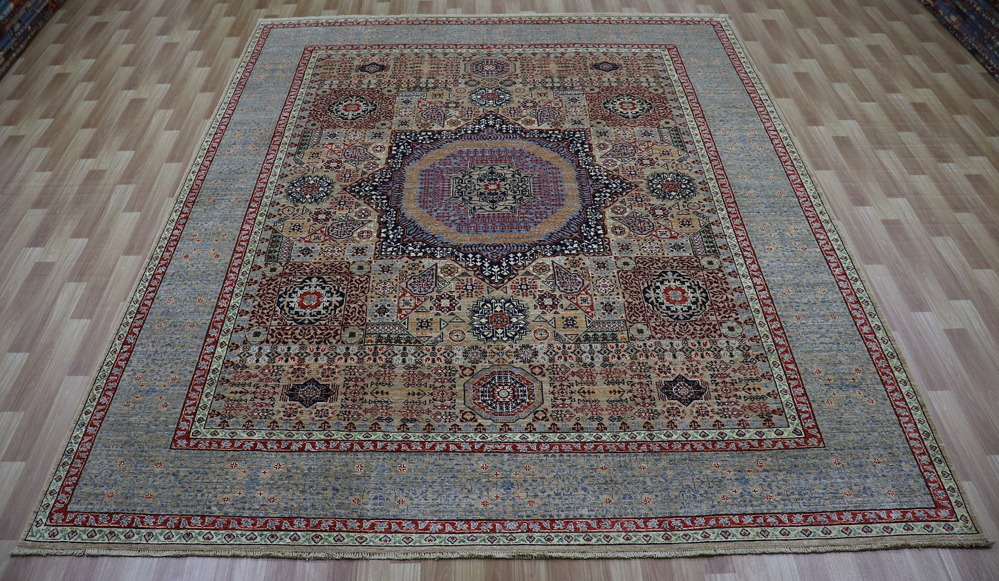 8x10 Ft Turkish Mamluk Area Rug, Afghan Hand Knotted Wool Oriental Rectangle Carpet, Rugs For Living Room, Bedroom Rug, Dining Table Rug