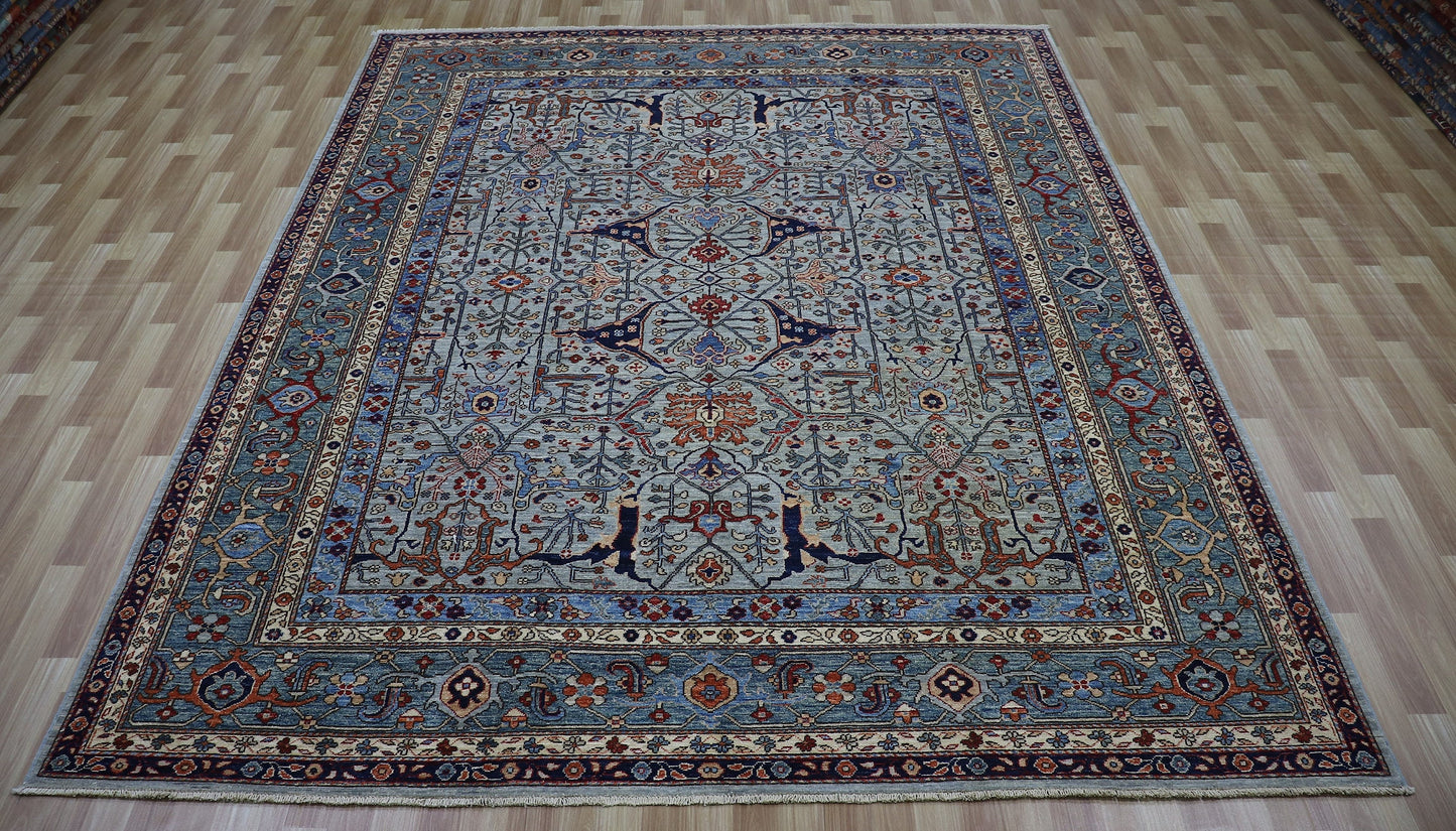 8x10 Ft Arabesque Bidjar Area Rug, Persian Hand Knotted Wool Traditional Rectangle Carpet, Living Room Rug, Bedroom Rug, Dining Table Rug