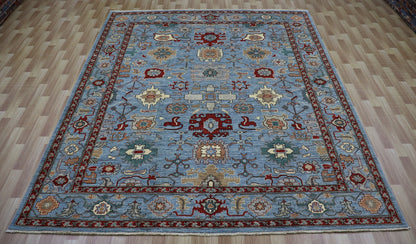 8x10 Ft Blue Bidjar Area Rug, Persian Hand Knotted Wool Traditional Rectangle Carpet, Rugs For Living Room, Bedroom Rug, Dining Table Rug