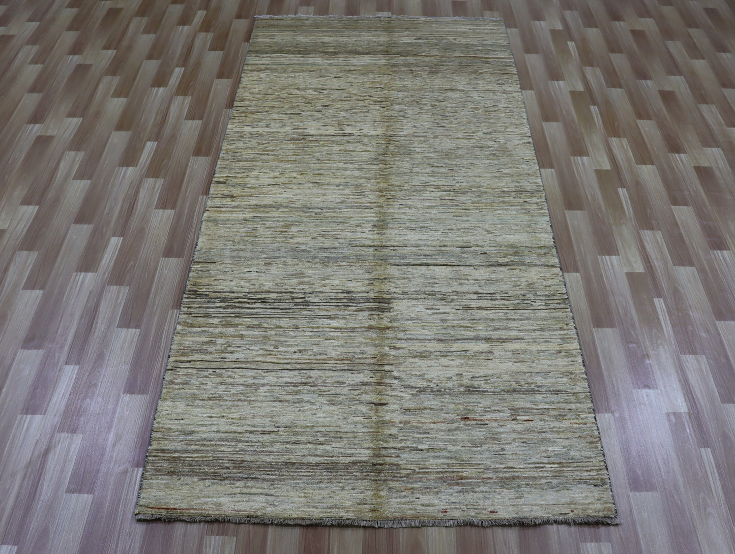 4x9 Ft Abstract Gabbeh Area Rug, Beige Afghan Hand Knotted Wool Transitional Rectangle Carpet, Living Room Rug, Bedroom Rug, Entryway Rug