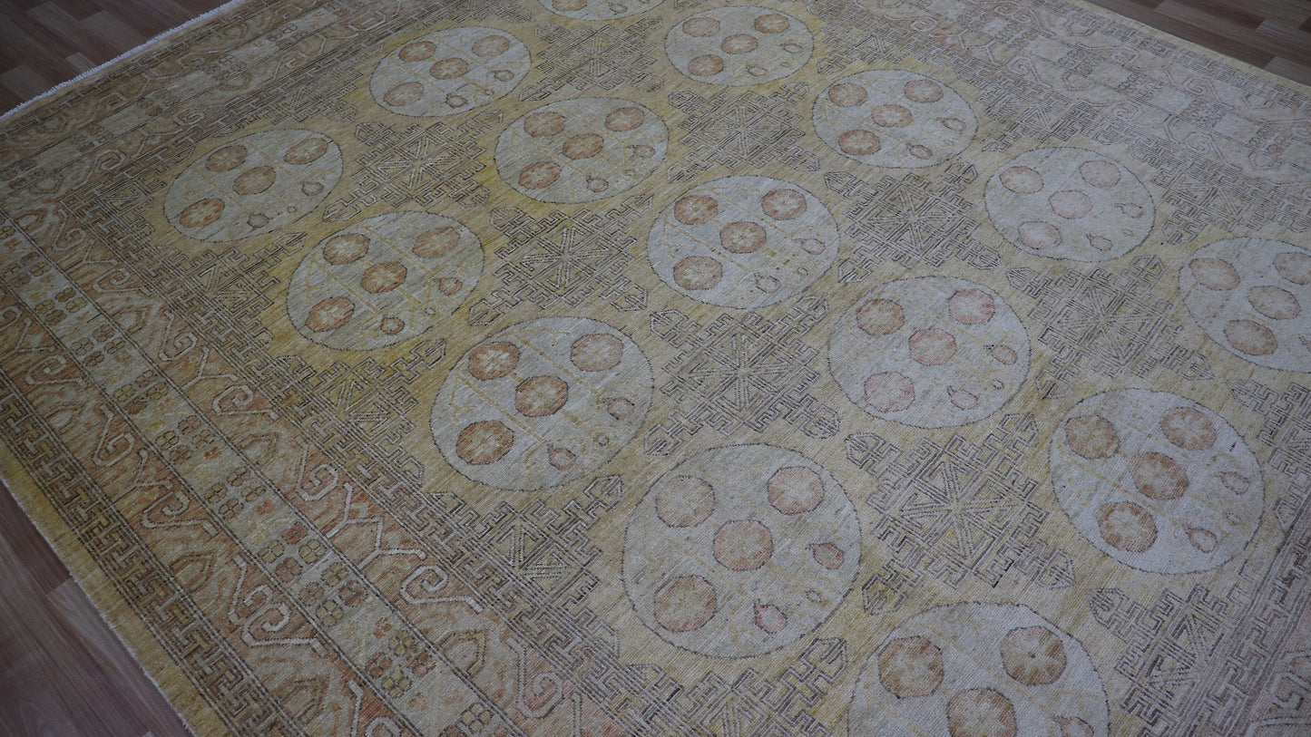 9x11 Ft Oriental Large Area Rug, Afghan Hand Knotted Wool Transitional Rectangle Carpet, Rugs For Living Room, Bedroom Rug, Dining Table Rug