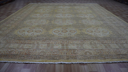 9x11 Ft Oriental Large Area Rug, Afghan Hand Knotted Wool Transitional Rectangle Carpet, Rugs For Living Room, Bedroom Rug, Dining Table Rug