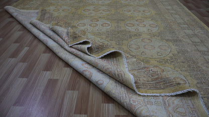 9x11 Ft Oriental Large Area Rug, Afghan Hand Knotted Wool Transitional Rectangle Carpet, Rugs For Living Room, Bedroom Rug, Dining Table Rug