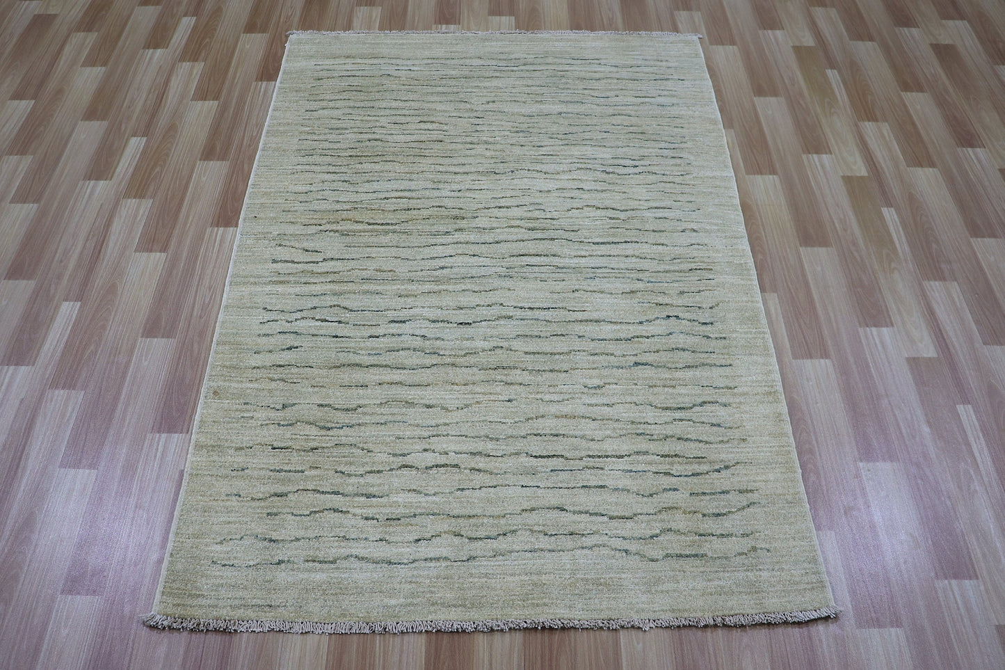 4x6 Ft Beige Plain Area Rug, Afghan Hand Knotted Wool Transitional Rectangle Carpet, Living Room Rug, Bedroom Rug, Entryway Rug, Kitchen Rug