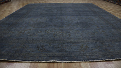 9x11 Ft Blue Gabbeh Transitional Large Area Rug, Afghan Hand Knotted Wool Rectangle Carpet, Living Room Rug, Bedroom Rug, Dining Table Rug