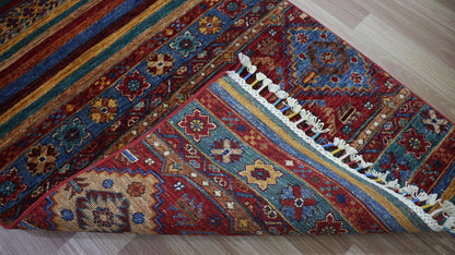 10 Ft Oriental Khorjin Runner Rug, Afghan Hand Knotted Wool Traditional Rectangle Carpet, Entryway Rug, Hallway Rug, Kitchen Rug, Foyer Rug