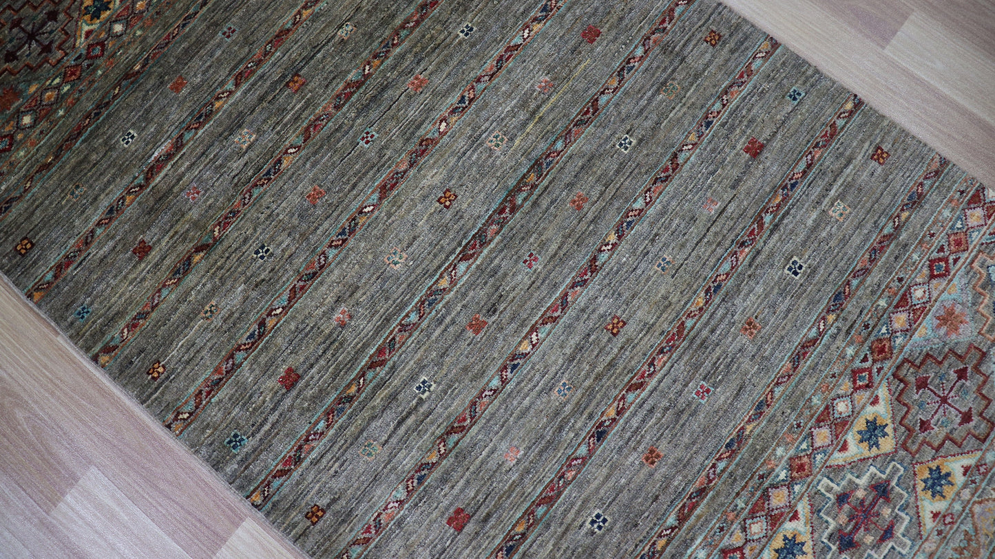 10 Ft Hand Knotted Wool Runner Rug, Afghan Traditional Rectangle Runner Carpet, Entryway Rug, Hallway Rug, Kitchen Rug, Foyer Rug, Stair Rug