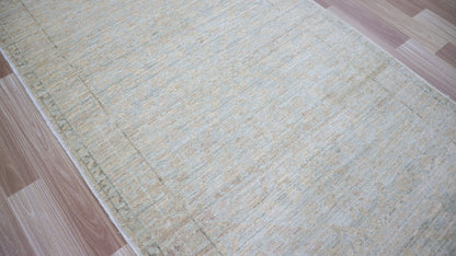 11 Ft Transitional Runner Rug, Beige Afghan Hand Knotted Wool Abstract Rectangle Carpet, Entryway Rug, Hallway Rug, Kitchen Rug, Foyer Rug