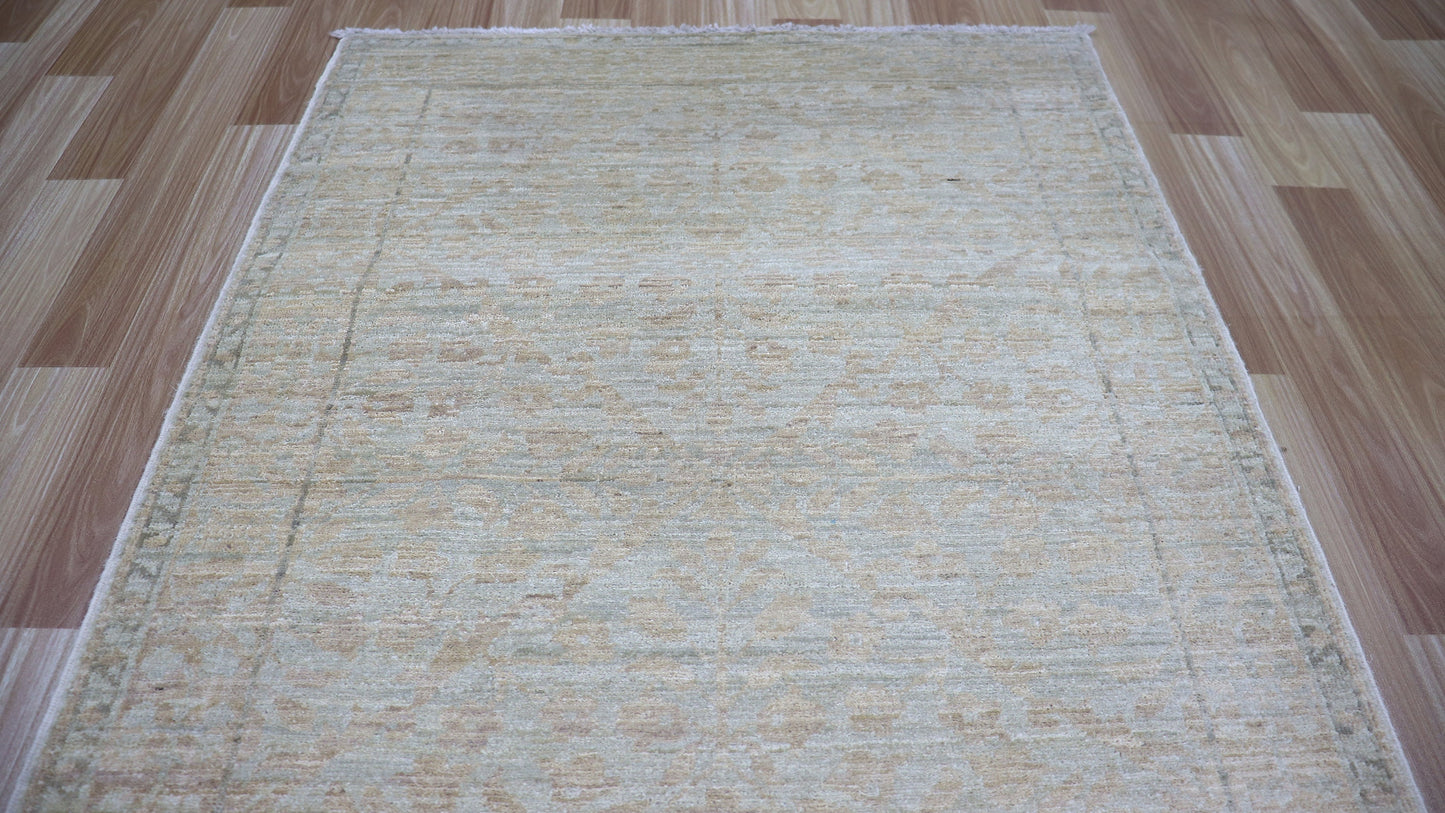 11 Ft Transitional Runner Rug, Beige Afghan Hand Knotted Wool Abstract Rectangle Carpet, Entryway Rug, Hallway Rug, Kitchen Rug, Foyer Rug