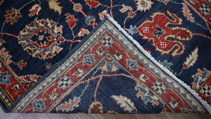 11 Ft Bidjar Runner Rug, Blue Red Afghan Hand Knotted Wool Traditional Rectangle Carpet, Entryway Rug, Hallway Rug, Kitchen Rug, Foyer Rug