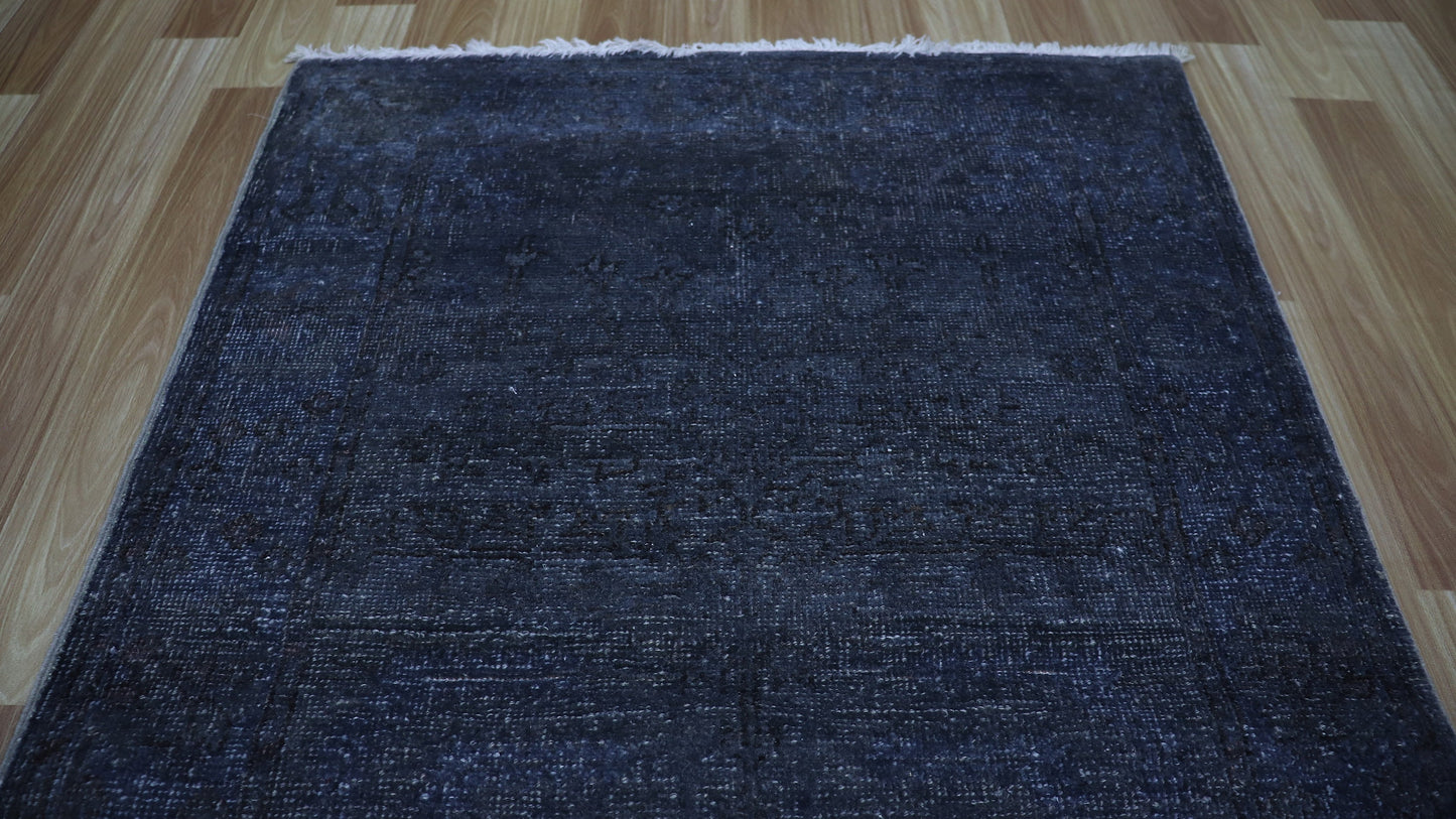 13 Ft Gabbeh Long Runner Rug, Blue Afghan Hand Knotted Wool Transitional Rectangle Carpet, Entryway Rug, Hallway Rug, Kitchen Rug, Foyer Rug