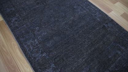 13 Ft Gabbeh Long Runner Rug, Blue Afghan Hand Knotted Wool Transitional Rectangle Carpet, Entryway Rug, Hallway Rug, Kitchen Rug, Foyer Rug